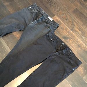 AG Adriano Goldschmied Men's Straight Jeans - Black and Gray